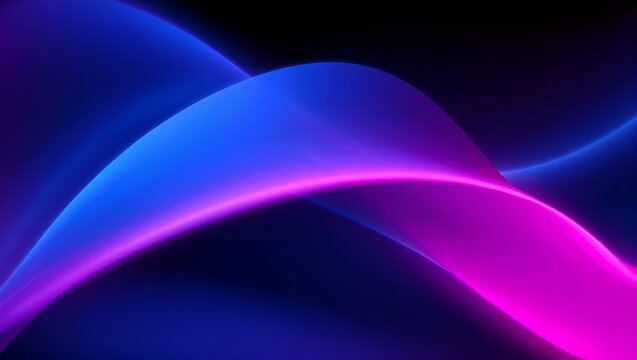 Fluid vibrant neon waves create an abstract blue magenta energy flow - Powered by Adobe