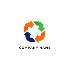 Recycle Logo Symbol Arrows Company Name.