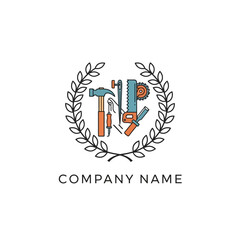Carpentry Tools Emblem - Craftsmanship and Construction Logo.