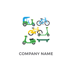 Collection of Urban Transportation Vehicles Logo Design.