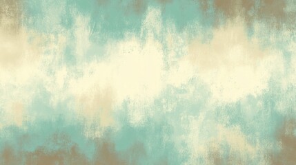 Obraz premium Soft Teal and Cream Abstract Background with Textured Brush Strokes for Artistic and Elegant Design Projects