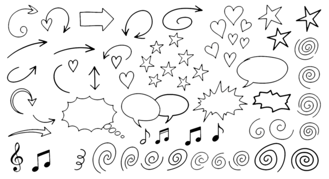 Collection of Doodles and Abstract Forms