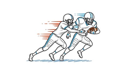 Obraz premium Dynamic American Football Action - Two Players in Motion.