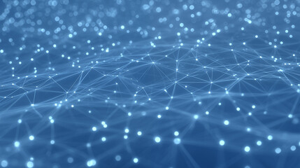 Fototapeta premium Technology and IT abstract network background with connecting dots, futuristic digital modern illustration