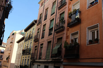 Residential buildings around Lavapiés / Embajadores area, Madrid (taken in July 2024)