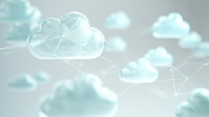 Abstract Blue Cloud Technology and IT Data Storage and Network Concept