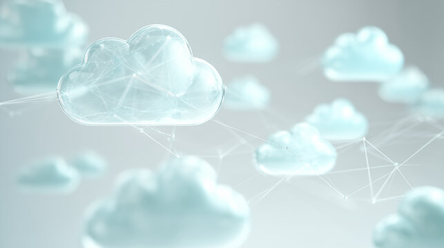 Abstract Blue Cloud Technology and IT Data Storage and Network Concept