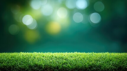 Lush Green Grass with a Soft Focus Background and Bokeh Effect for Nature and Outdoor Themes in Stock Photography