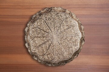 Metal arabic tableware with premium silver cups