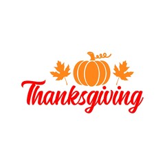 Thanksgiving typography clip art design on plain white transparent isolated background for card, shirt, hoodie, sweatshirt, apparel, card, tag, mug, icon, poster or badge