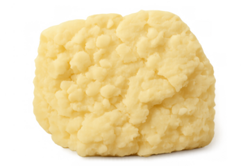 Scrambled egg showing a close-up texture, ready for breakfast or high protein dishes. Transparent background