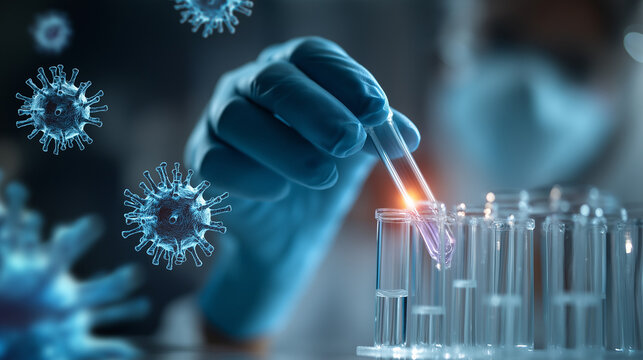 Virus Testing Concept with Scientist in Modern Laboratory