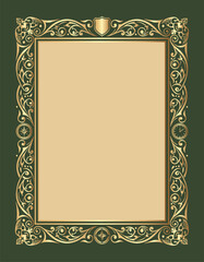 Luxurious Ornate Vintage Frame Border Design with Classic Embellishments