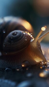 Small snail on the surface