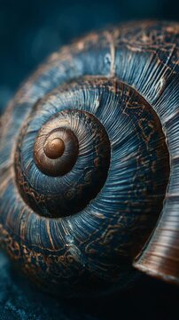 Blue spiral snail shell