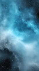 Obraz premium Captivating turquoise and blue nebula with starry sky for cosmic design projects