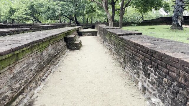 Ruins of royal palace of King Parakramabahu in ancient Polonnaruwa Sri Lanka