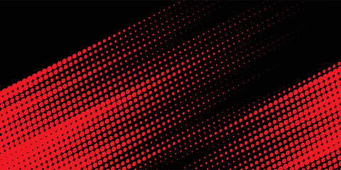 Naklejka premium Abstract speed line style blue halftone banner design template. Red and blue halftone dot pattern with grunge texture. Sporty style white and black dot pop art comic, Eps 10.