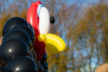 Festive Thanksgiving Day Turkey Trot balloon finish line