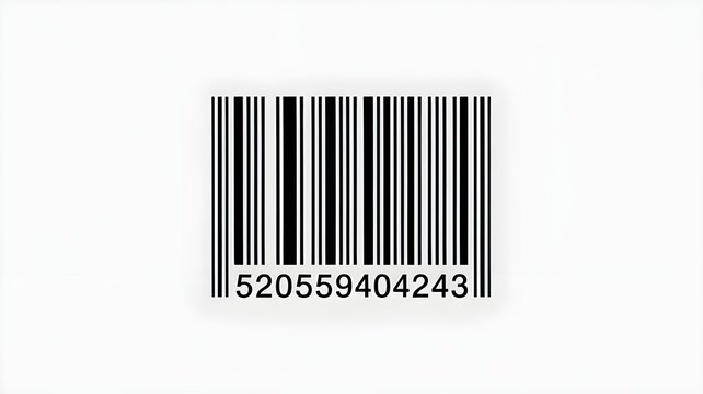 Black barcode on a white background, symbolizing a data tag for business and retail, often used to scan the product price for sale and commerce of a Made in China item