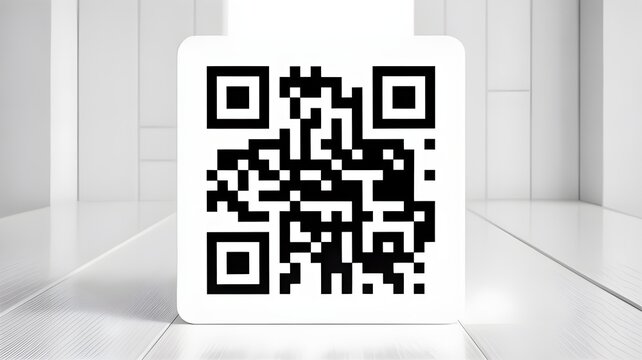 QR code symbol on the screen for mobile data technology and digital information transfer in business - Powered by Adobe