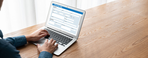 Online application form for modish registration on the internet website