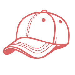 Simple Handdrawn Baseball Cap Headwear Fashionable Accessory Clothing Item