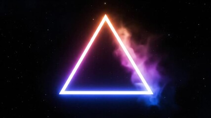 A glowing triangle illuminated against a cosmic backdrop. - Powered by Adobe