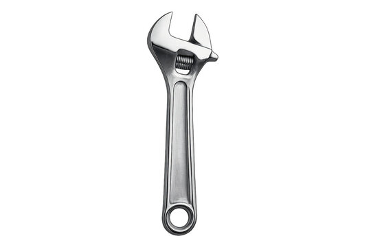 Adjustable wrench tool for mechanical work, plumbing, and home repair, isolated on transparent background