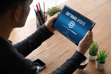 Software update on computer for modish version of device software upgrade
