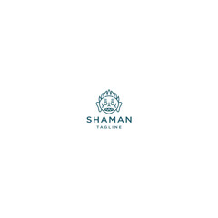Mystical Shaman Symbol Logo Vector Design Template