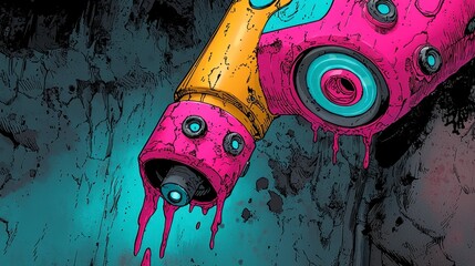 Dripping Paint Robotic Arm Digital Art