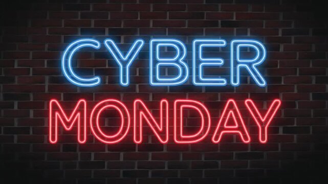 Black Friday glowing 3D sign with metallic silver and red letters against dark background, MP$ video. AI