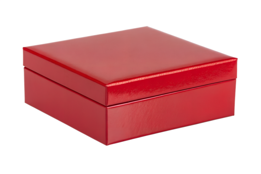 A stunning, high-quality red gift box, perfect for presenting cherished items or special occasions, elegantly isolated on a clean white background