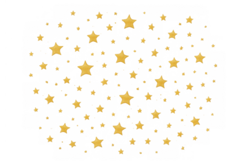 Golden stars glittering creating a festive pattern, celebration confetti falling, holiday party background, night sky sparkle