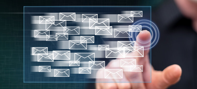 Man touching an e-mail concept