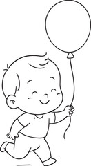 Minimal Toddler Silhouette Collection – Clean Baby Activity Line Art on White Background