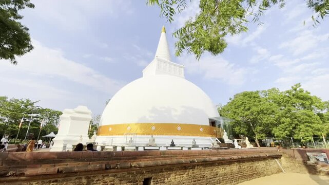Somawathiya buddhist temple in Sri Lanka, time-lapse video