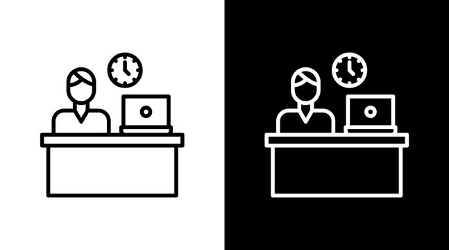 Gig Worker Outline White Icon Set Design