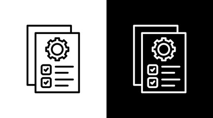 Job Listing Outline White Icon Set Design