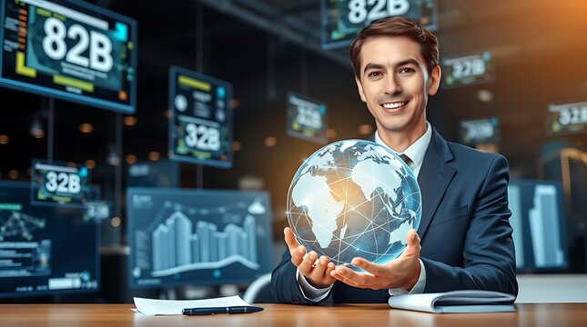 Businessman using tablet analyzing automation and artificial intelligence growth trends to optimize operational efficiency and drive innovation in manufacturing processes.