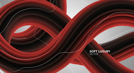 Abstract layered black and red curves forming a dynamic, modern composition with bold visual energy.