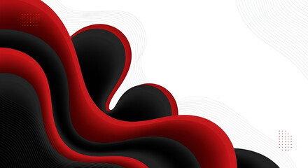 Abstract layered black and red curves forming a dynamic, modern composition with bold visual energy.