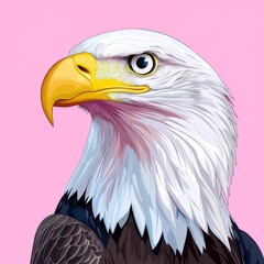 Majestic Bald Eagle Portrait Vector Illustration