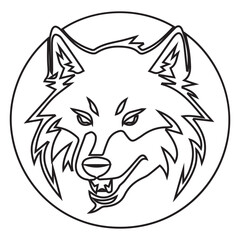Fierce Wolf Face Illustration