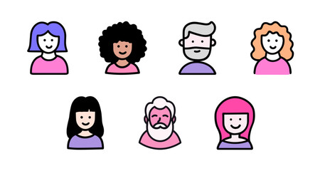 cute avatar pack friendly character icons