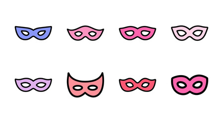 cute mask pack party costume icons