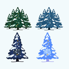 Christmas tree with snow