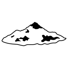 Mountain Sketch Icon. Vector Outline