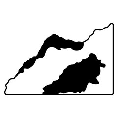 Mountain Sketch Icon. Vector Outline